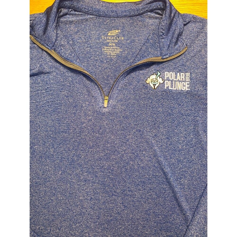 UltraClub Mens 1/4 Zip Long Sleeve Polar Plunge Pullover Shirt Size M Polyester